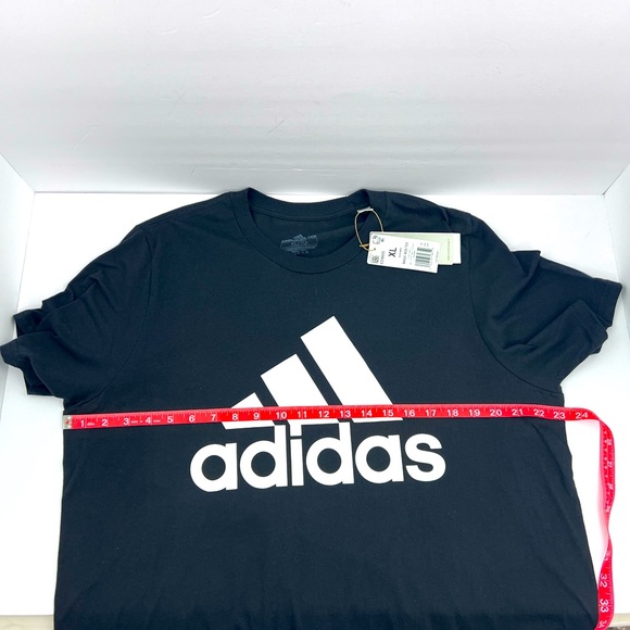 ADIDAS T-SHIRT, BLACK EXTRA LARGE SUZE, THREE STRIP STYLE, WHITE STRIPS - Picture 13 of 14